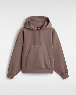 Brown Women Vans Skate Wire Loose Hoodie Canada | VN1935784