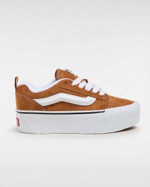 Brown / Orange Women Vans Knu Stack Sneakers Canada | VN0627395