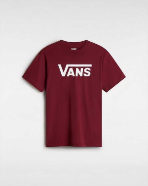 Burgundy Men Vans Classic T Shirts Canada | VN5032817