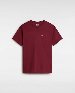 Burgundy Men Vans Left Chest Logo T Shirts Canada | VN1405687