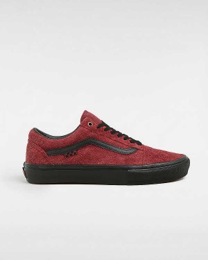Burgundy Men Vans Old Skool Hairy Suede Skate Shoes Canada | VN5942367