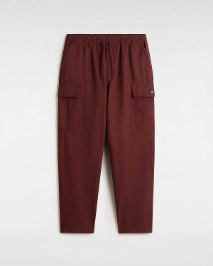 Burgundy Men Vans Range Cargo Baggy Tapered Elastic Pants Canada | VN6915780
