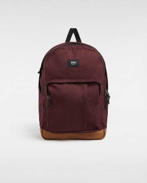 Burgundy Unisex Vans Old Skool Trek Backpacks Canada | VN2108937