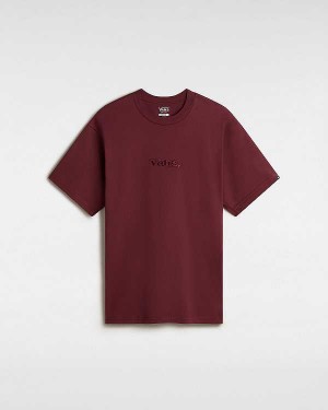 Burgundy Women Vans Essential Loose T Shirts Canada | VN9184320