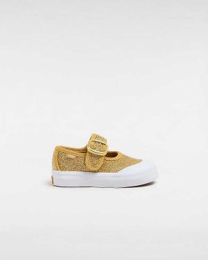 Gold Kids' Vans Glitter (1-4 Years) Mary Janes Canada | VN3764501