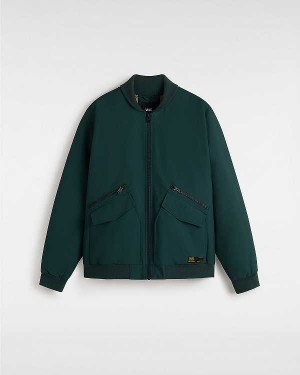 Green Men Vans Clifton Down Bomber Jackets Canada | VN4589073