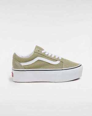 Green Women Vans Old Skool Platform Shoes Canada | VN7438912