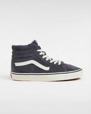 Grey Men Vans Sk8-Hi Pig Suede Skate Shoes Canada | VN8965342