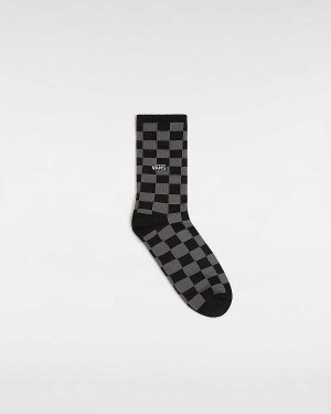 Grey Unisex Vans Checkerboard Crew (1 Pair) Socks Canada | VN9786153