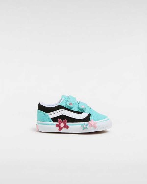 Multicolor Kids' Vans Old Skool Hook and Loop Glitter (1-4 Years) Sneakers Canada | VN0297658