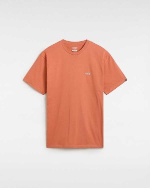 Orange Men Vans Left Chest Logo T Shirts Canada | VN6725493