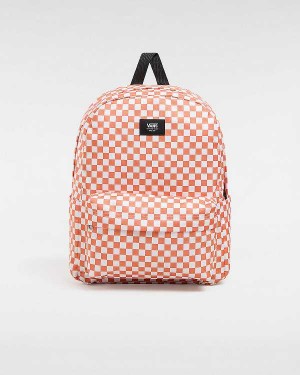 Orange Unisex Vans Old Skool Check Backpacks Canada | VN3648257