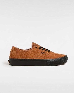 Orange Women Vans Authentic Hairy Suede Skate Shoes Canada | VN2654397