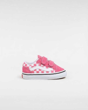 Pink Kids' Vans Old Skool Hook And Loop (1-4 Years) Sneakers Canada | VN1439265