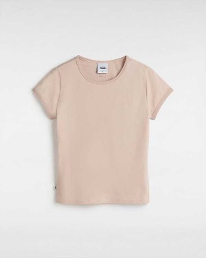 Pink Women Vans Premium Short Sleeve Baby T Shirts Canada | VN3290674