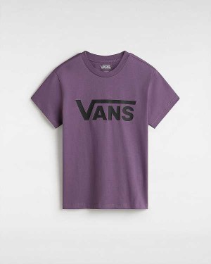 Purple Women Vans Flying V Crew T Shirts Canada | VN1508396