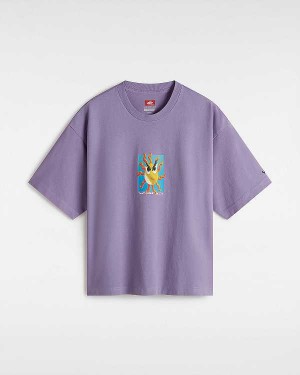 Purple Women Vans Skate Clay T Shirts Canada | VN3071569