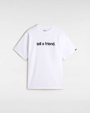 White Men Vans Tell a Friend T Shirts Canada | VN1954023