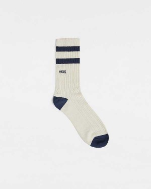 White Unisex Vans Classic Crew (1 Pair) Socks Canada | VN3847029