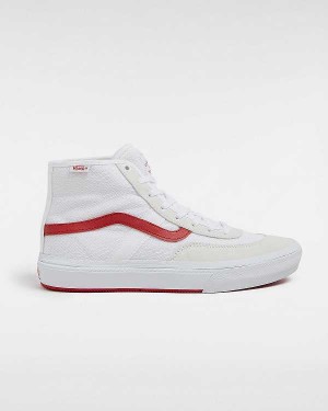 White / Beige Men Vans Crockett High Skate Shoes Canada | VN4370681