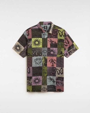 Yellow Men Vans Camp Classic Collar Shirts Canada | VN7681945