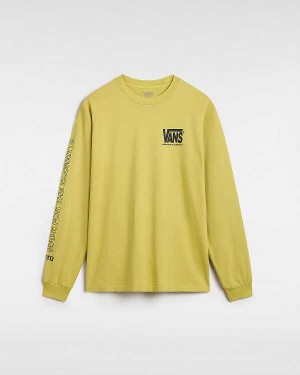 Yellow Men Vans MTE Warp Check Long Sleeve T Shirts Canada | VN0231846