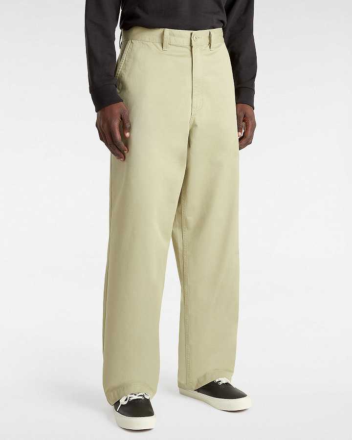 Beige Men Vans Authentic Chino Baggy Pants Canada | VN6374201