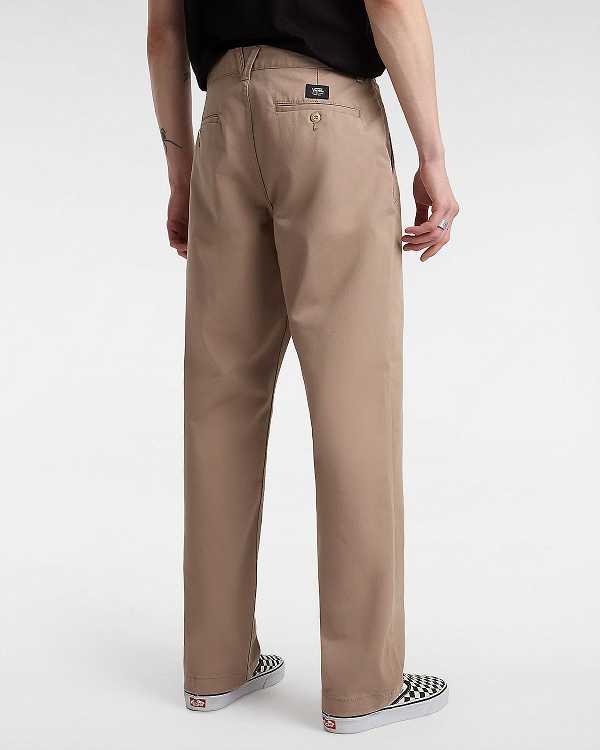Beige Men Vans Authentic Chino Relaxed Pants Canada | VN5876019