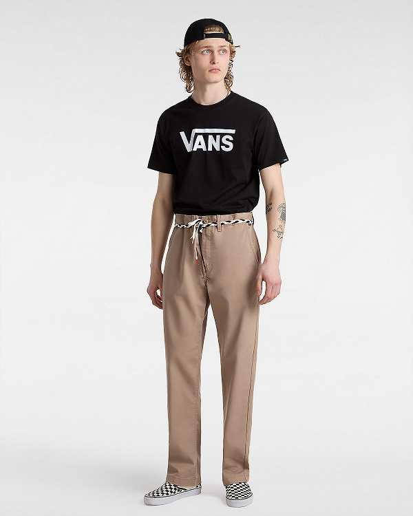 Beige Men Vans Authentic Chino Relaxed Pants Canada | VN5876019