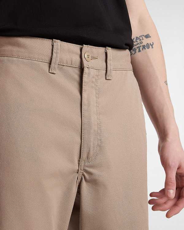 Beige Men Vans Authentic Chino Relaxed Pants Canada | VN5876019