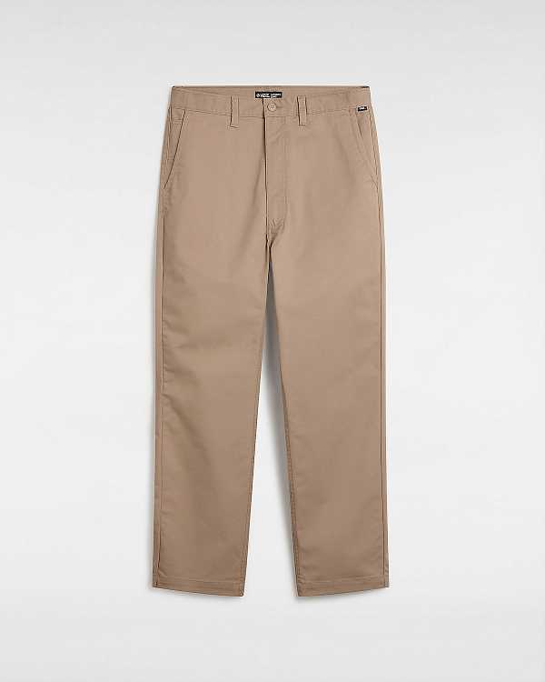 Beige Men Vans Authentic Chino Relaxed Pants Canada | VN5876019