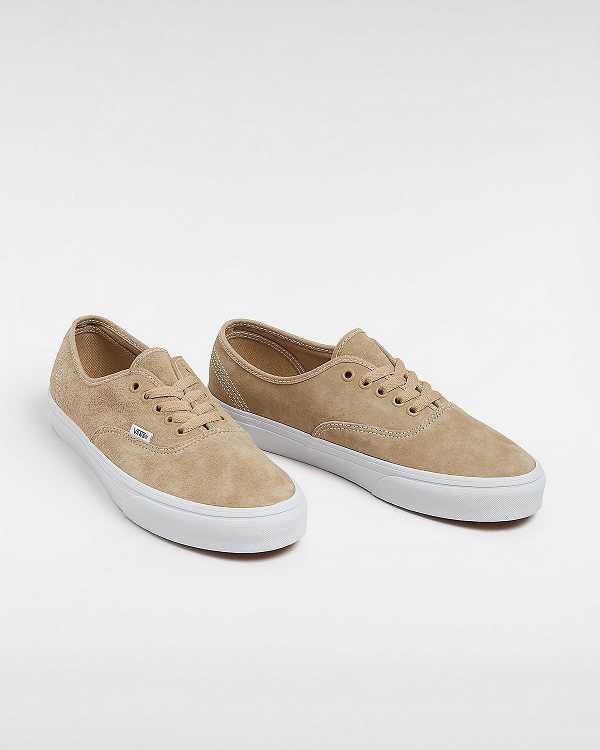 Beige Men Vans Authentic Pig Suede Sneakers Canada | VN5407826