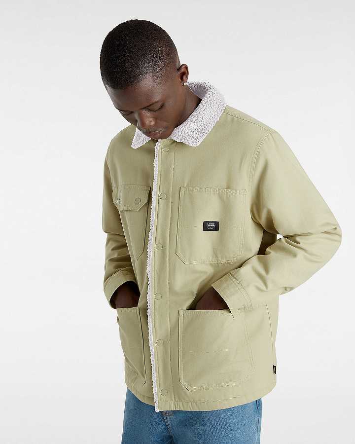 Beige Men Vans Drill Chore Coat Jacket Canada | VN0617548