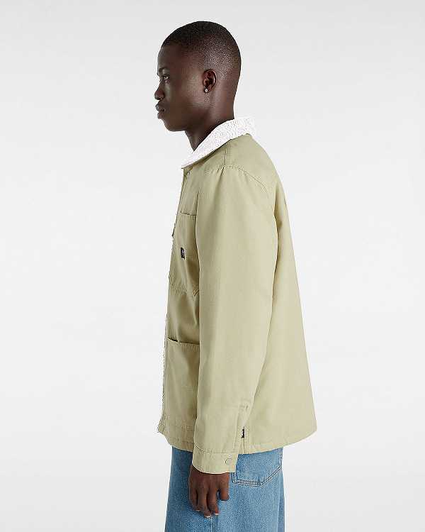 Beige Men Vans Drill Chore Coat Jacket Canada | VN0617548