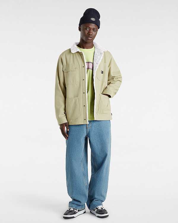 Beige Men Vans Drill Chore Coat Jacket Canada | VN0617548
