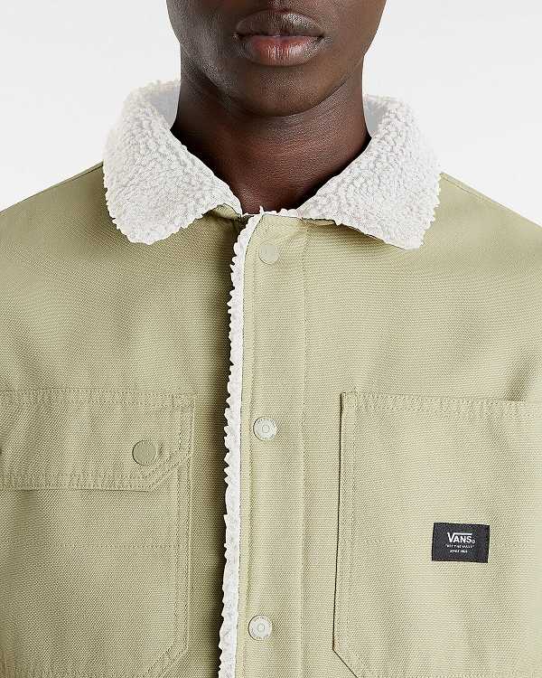 Beige Men Vans Drill Chore Coat Jacket Canada | VN0617548