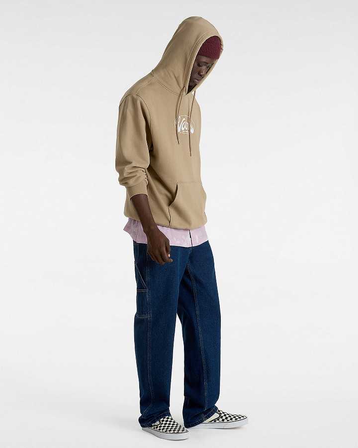 Beige Men Vans Global Line Loose Hoodie Canada | VN7864205
