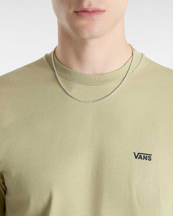 Beige Men Vans Left Chest Logo T Shirts Canada | VN3820974