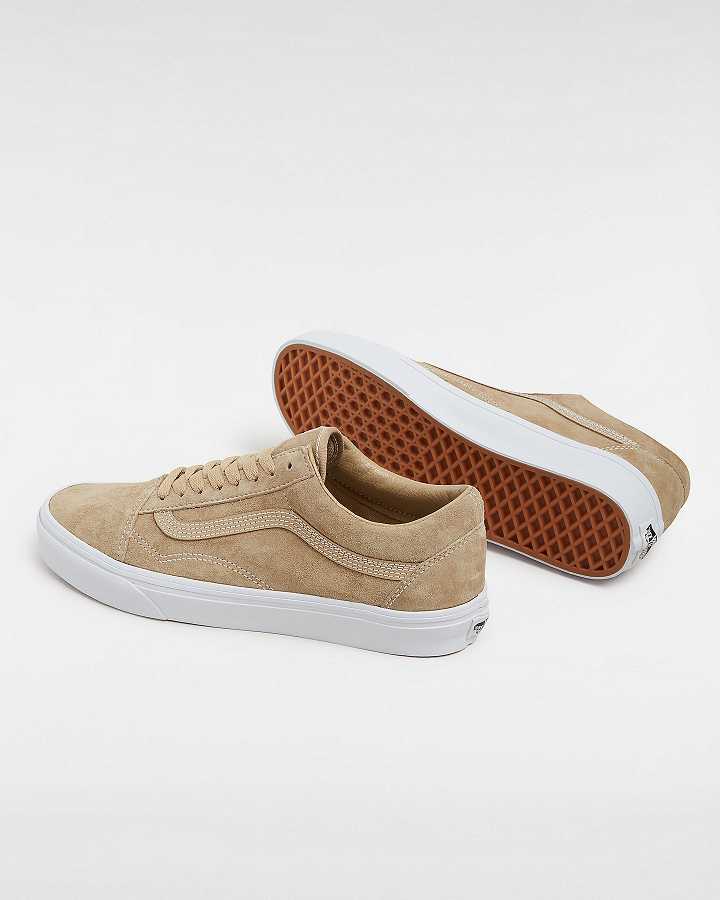 Beige Men Vans Old Skool Pig Suede Sneakers Canada | VN2871059