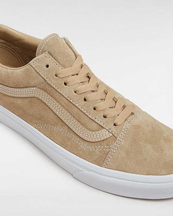 Beige Men Vans Old Skool Pig Suede Sneakers Canada | VN2871059