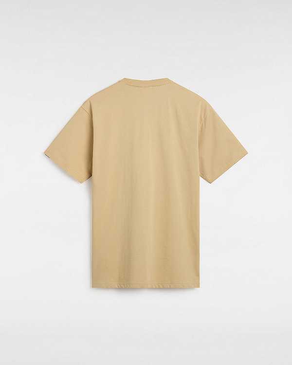 Beige Men Vans Orbits T Shirts Canada | VN5203487