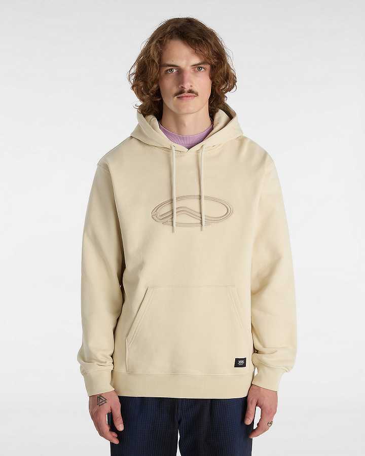 Beige Men Vans Oval Loose Hoodie Canada | VN0185647