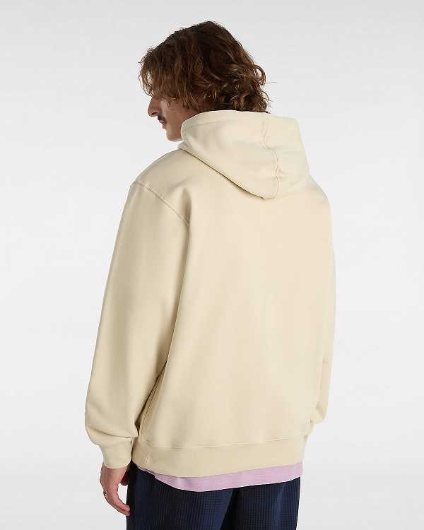 Beige Men Vans Oval Loose Hoodie Canada | VN0185647