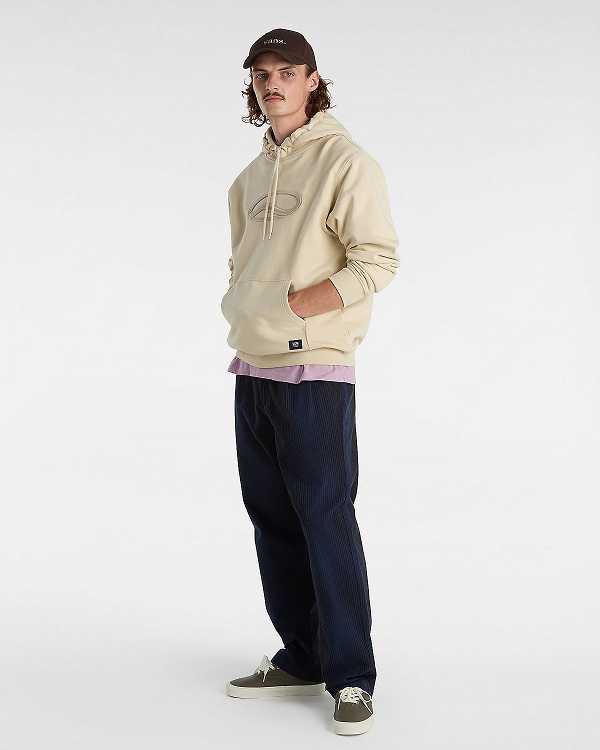 Beige Men Vans Oval Loose Hoodie Canada | VN0185647