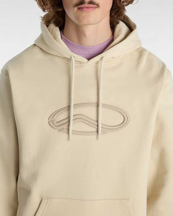Beige Men Vans Oval Loose Hoodie Canada | VN0185647