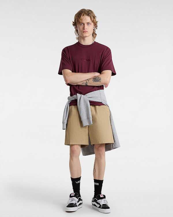 Beige Men Vans Range Relaxed Elastic Shorts Canada | VN9485301