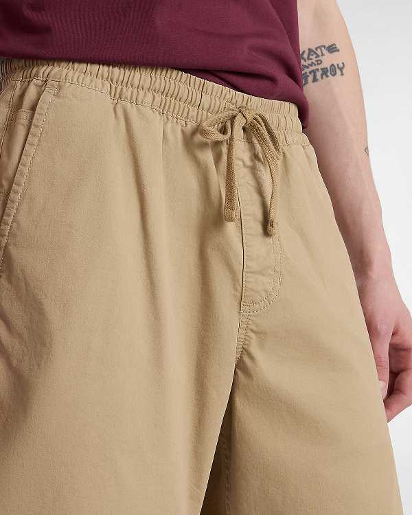 Beige Men Vans Range Relaxed Elastic Shorts Canada | VN9485301
