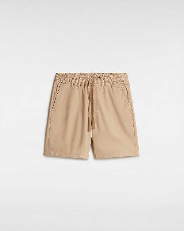 Beige Men Vans Range Relaxed Elastic Shorts Canada | VN9485301