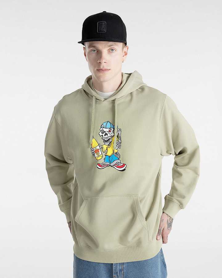 Beige Men Vans Reggie Loose Hoodie Canada | VN1962045