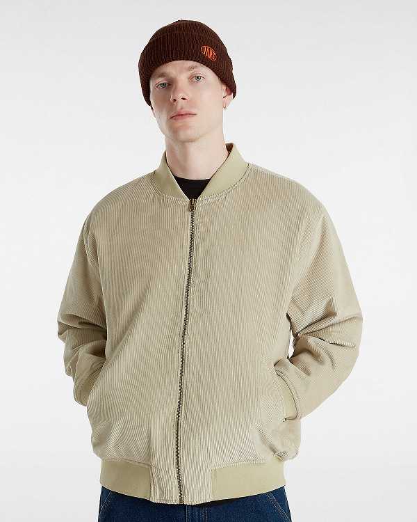 Beige Men Vans Skate Cord Bomber Jackets Canada | VN5942071